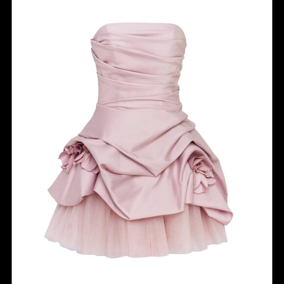 Milla Rosette mini dress in misty rose - Picture 3 of 10